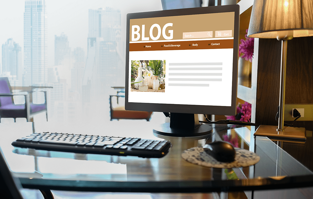 a PC screen showing a blog post
